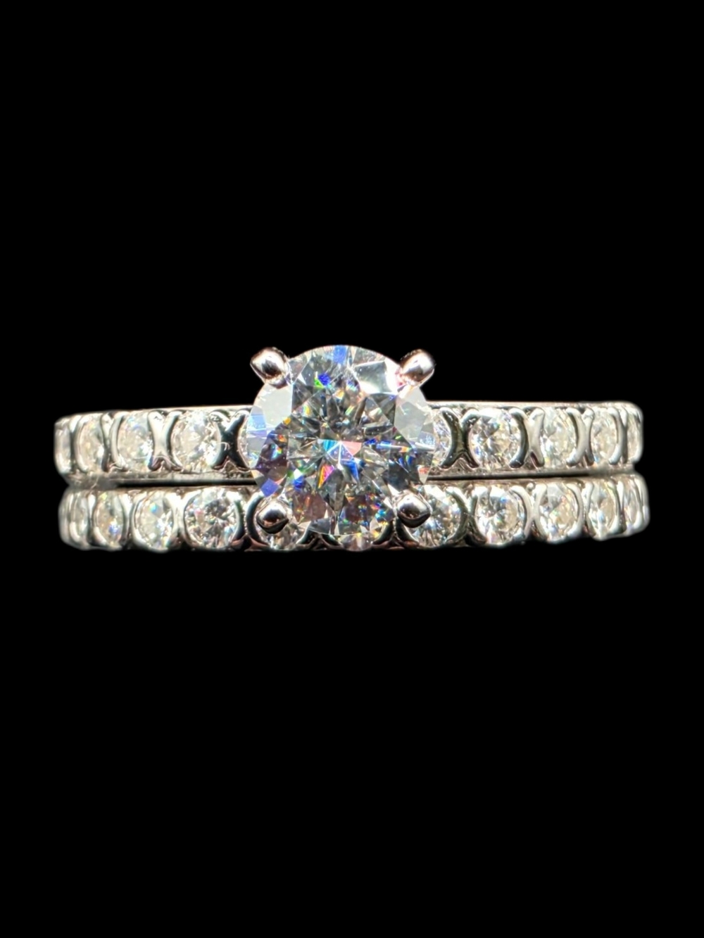 2.76 CTW Moissanite Ring Set Solid 925 Sterling Silver Size 8 Round Cut